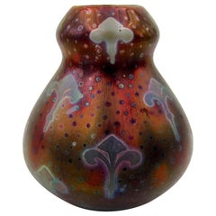 Antique Signed Weller Sicard American Art Pottery Vase with Metallic Luster Glaze