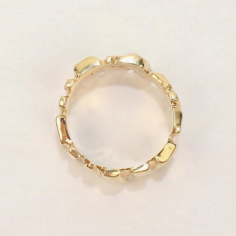 Signed Wesley Emmons Asymmetric Modernist 14 Karat Gold Band Ring 1