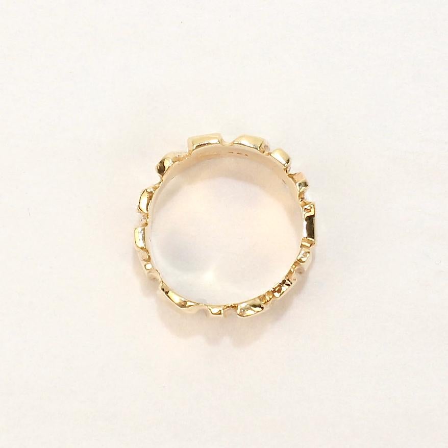 Signed Wesley Emmons Asymmetric Modernist 14 Karat Gold Band Ring 2