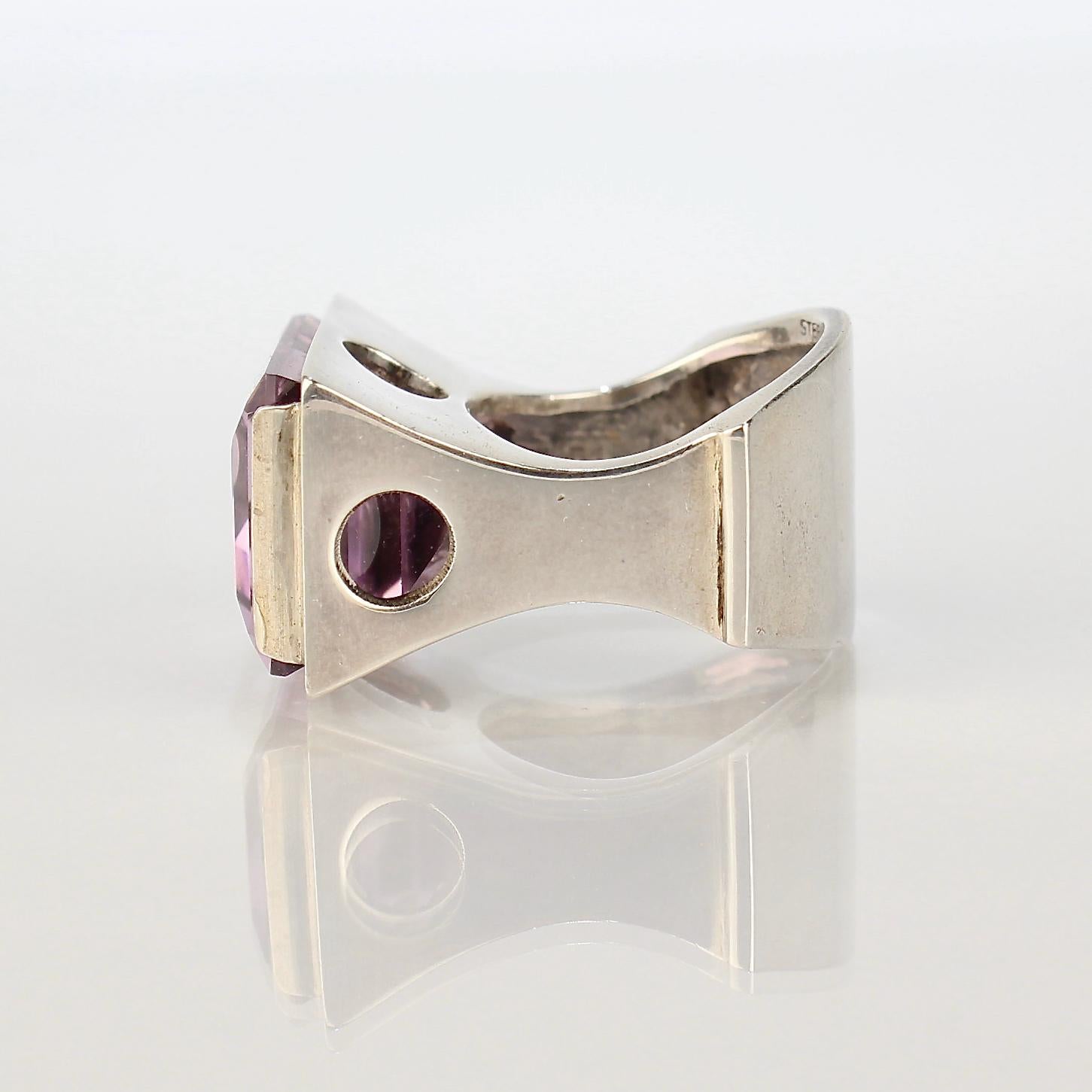 modern amethyst ring