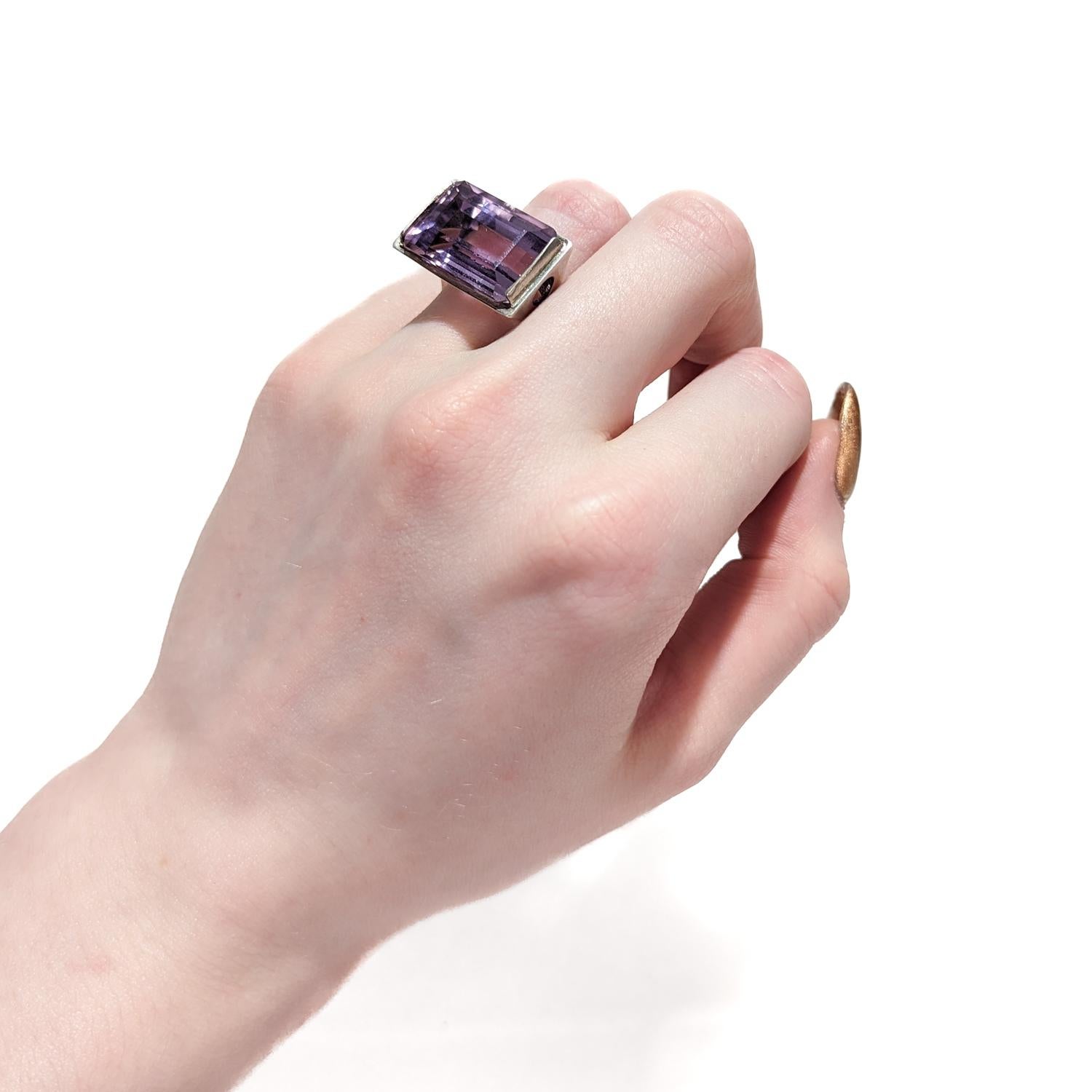 modern amethyst ring