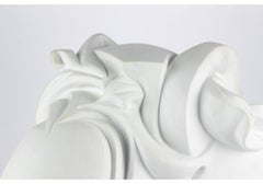 Signed White Stone Carved Head in the Manner of Umberto Boccioni