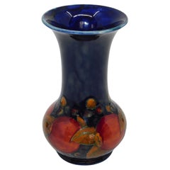 Signed William Moorcroft Pomegranate Cobalt Wisteria Art Pottery Vase Circa 1950