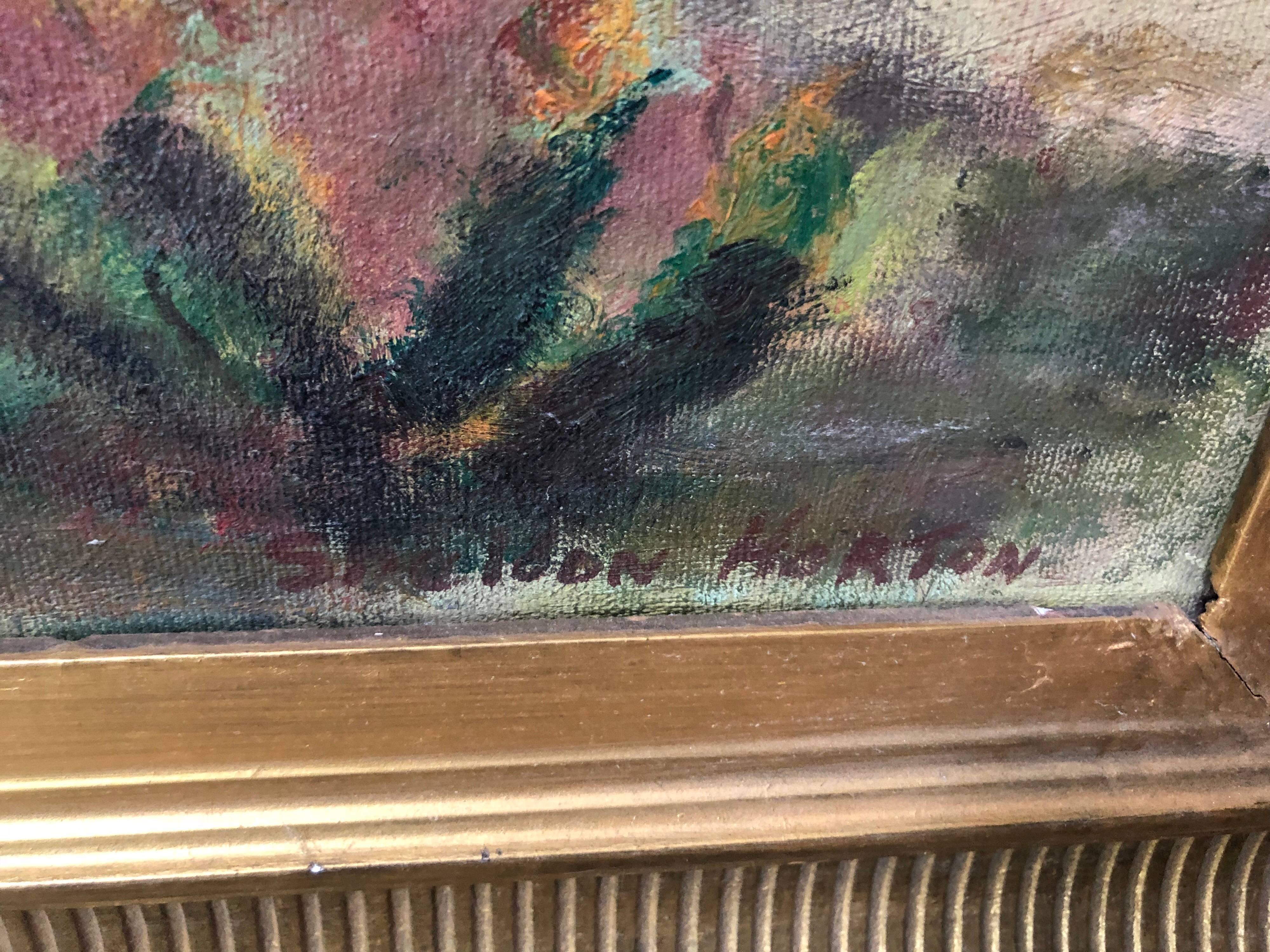 Signed William Sheldon Horton Impressionist Landscape Painting In Excellent Condition For Sale In Redding, CT