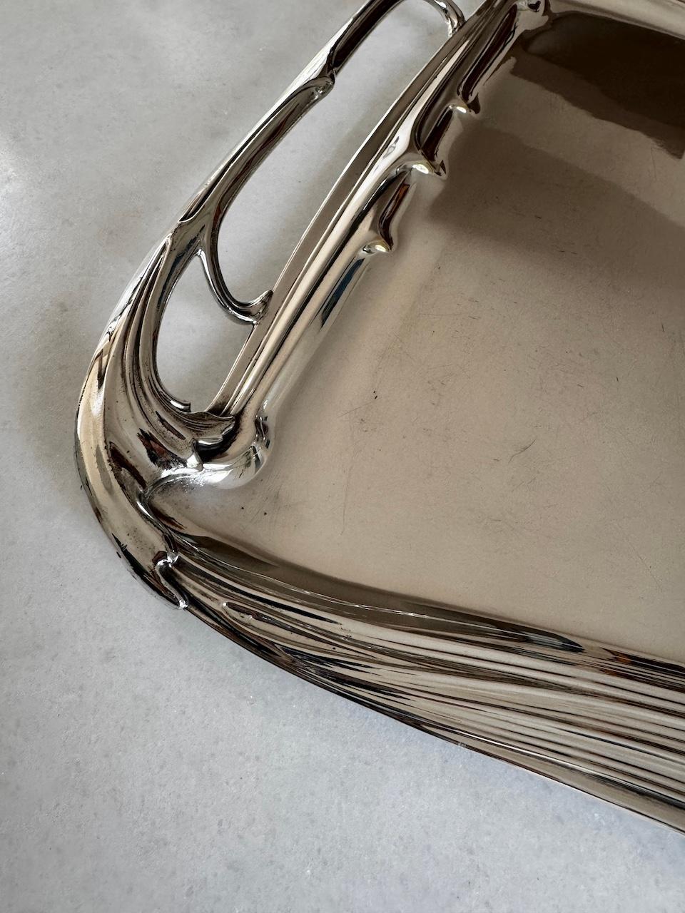 Signed WMF Art Nouveau Large Serving Tray Silver Plated Circa 1903 5