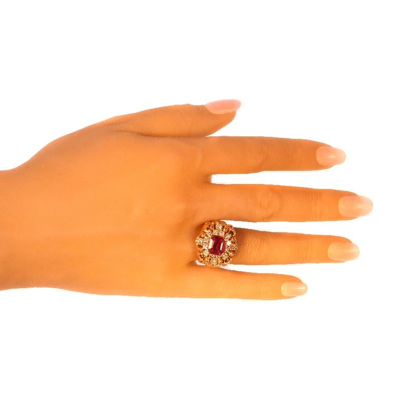 Signed Wolfers 6 Carat Untreated Ruby and Diamond Cocktail Ring, 1950s 6