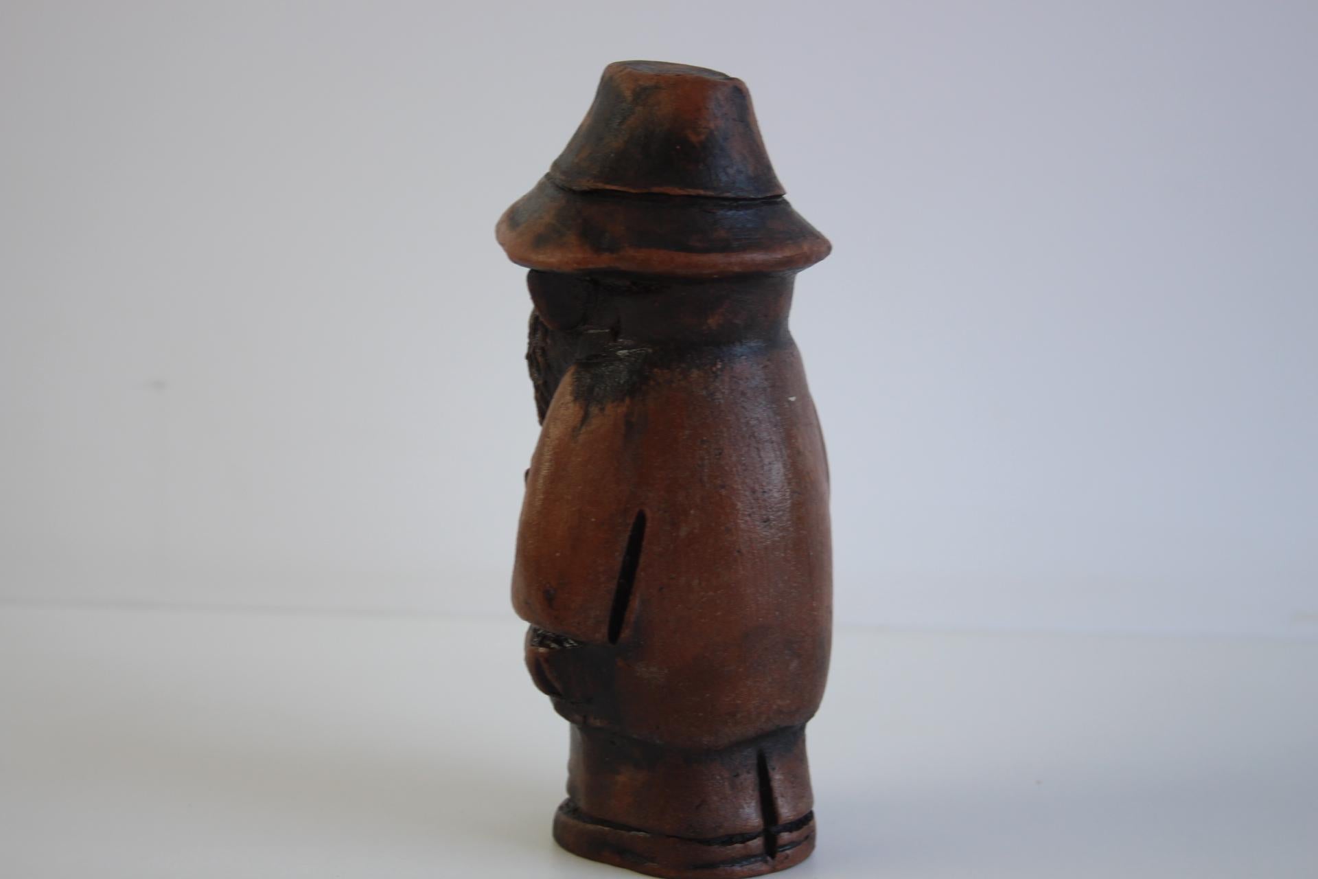 Polish Signed Wooden Folk Art Figurine by S. Wodynski, Central Europe, ca. 1970s For Sale
