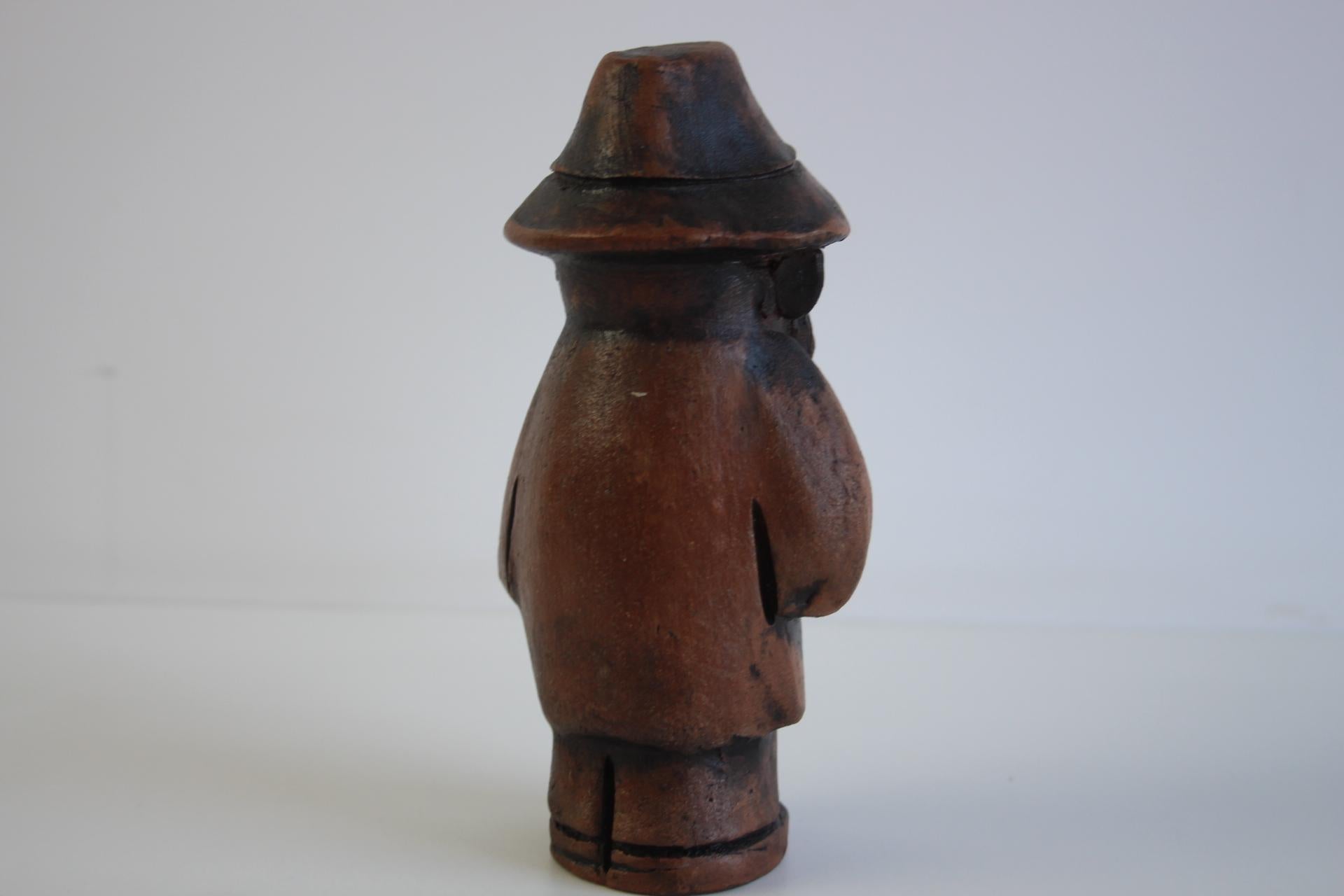 Hand-Carved Signed Wooden Folk Art Figurine by S. Wodynski, Central Europe, ca. 1970s For Sale