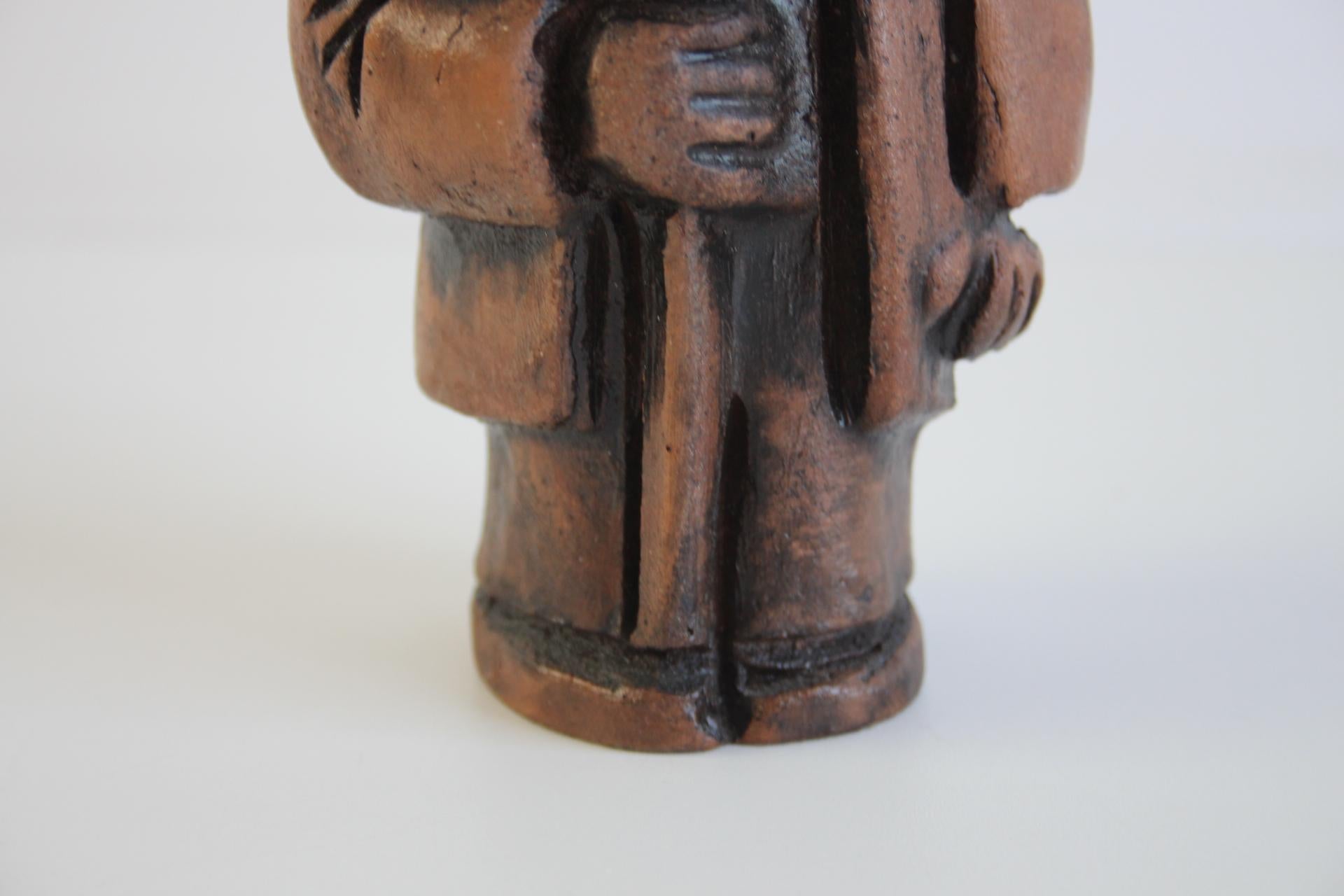 Signed Wooden Folk Art Figurine by S. Wodynski, Central Europe, ca. 1970s For Sale 1