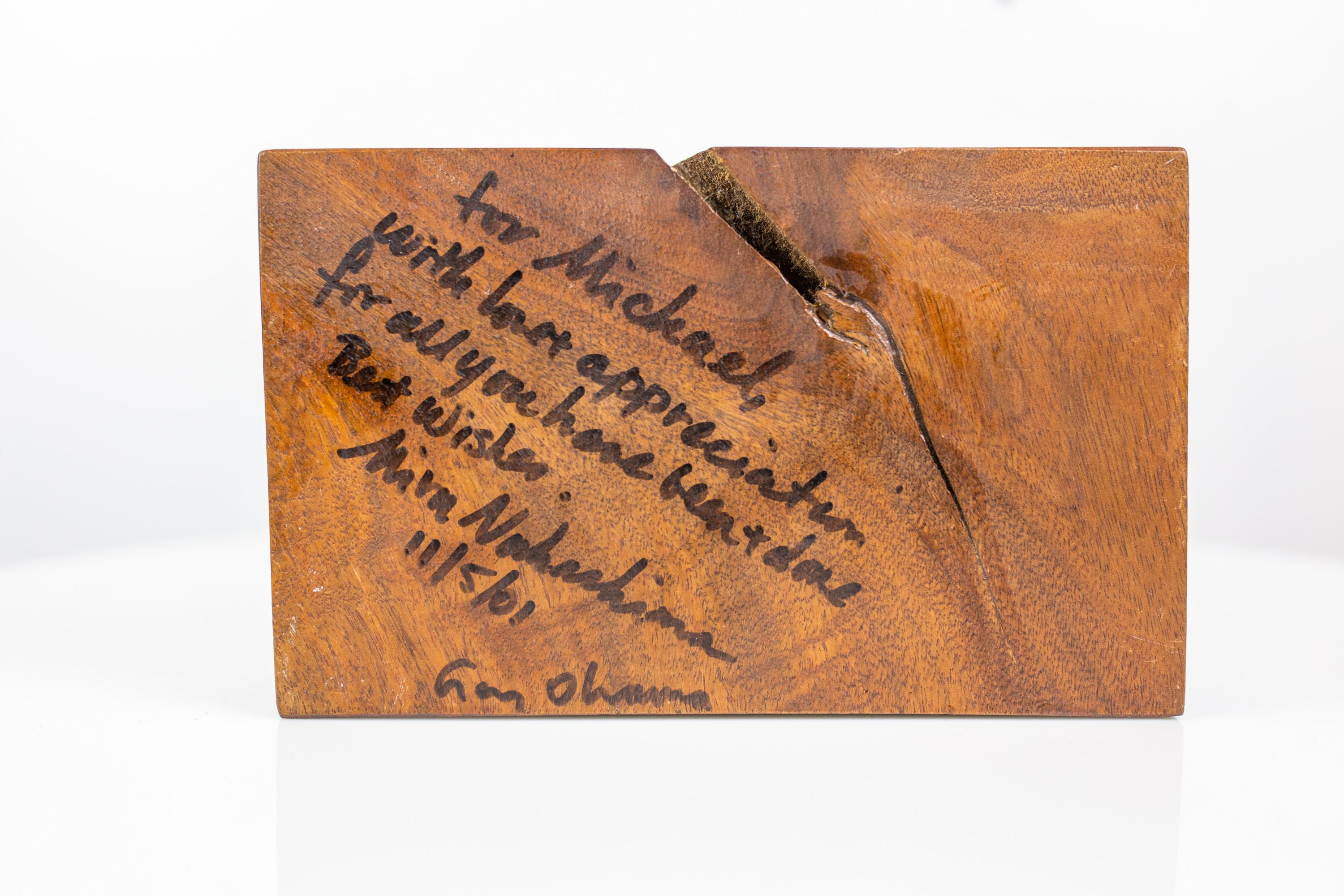 American Signed Wooden Pen Holder by Mira Nakashima, US, 2001