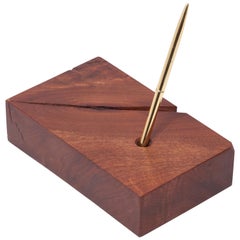 Signed Wooden Pen Holder by Mira Nakashima, US, 2001 Signed Wooden Pen Holder by Mira Nakashima, US, 2001