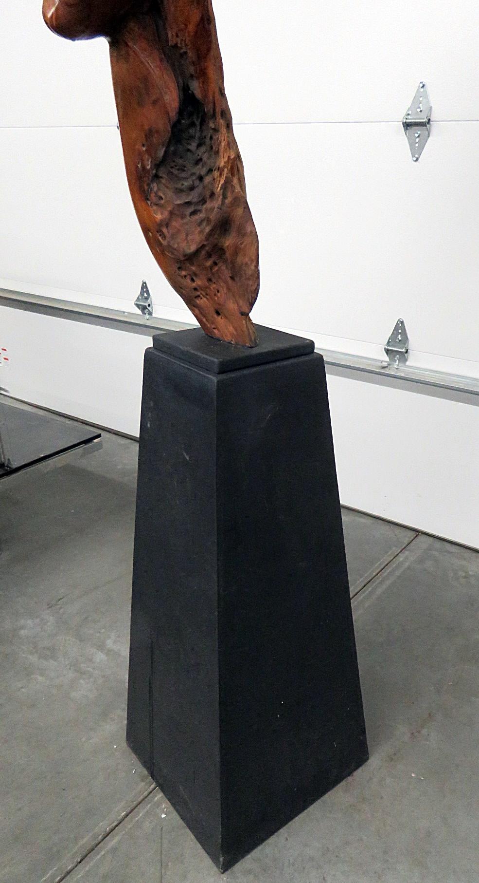 Signed Wooden Sculpture on Stand 2