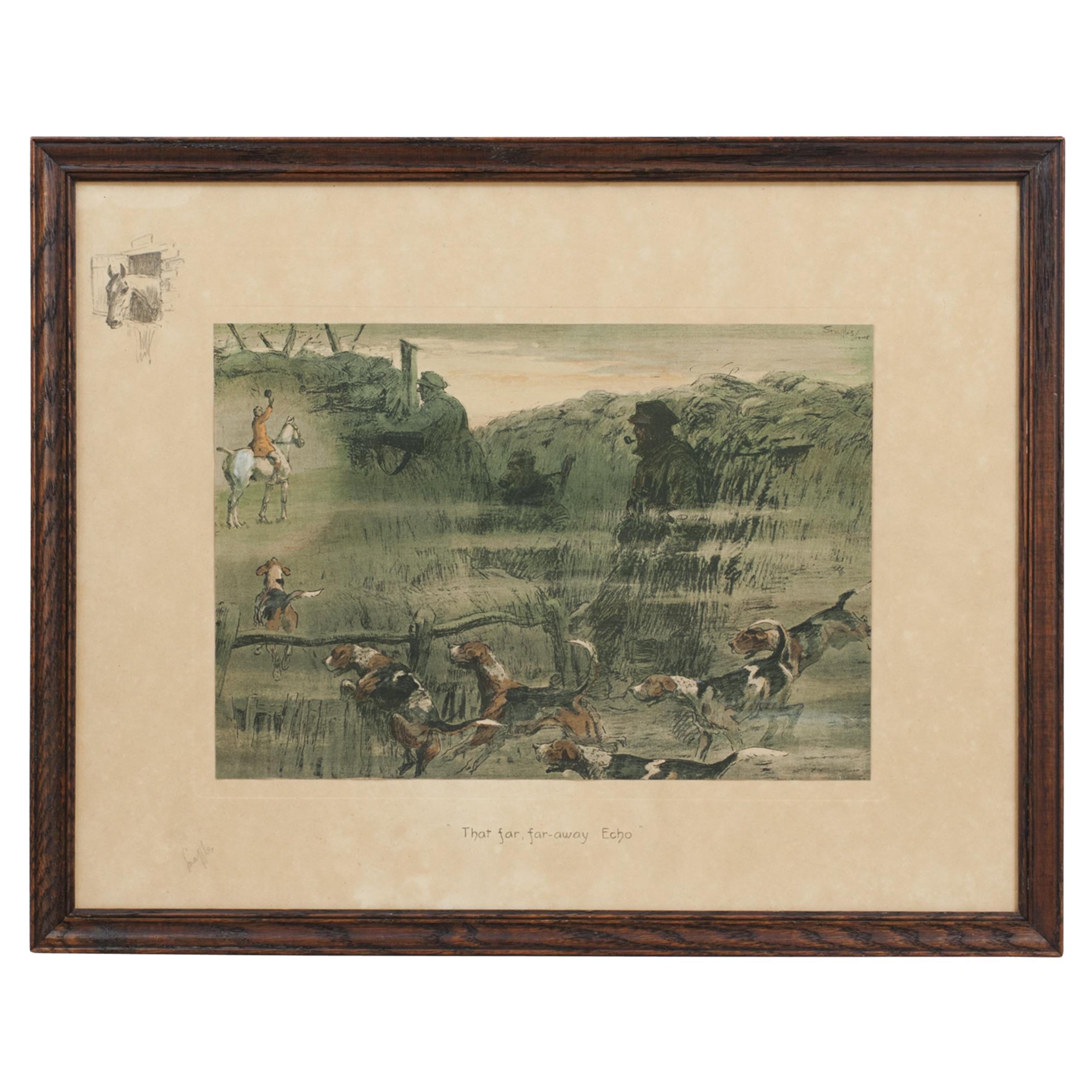 Signed WWI Military Print, That Far, Far-Away Echo By Snaffles