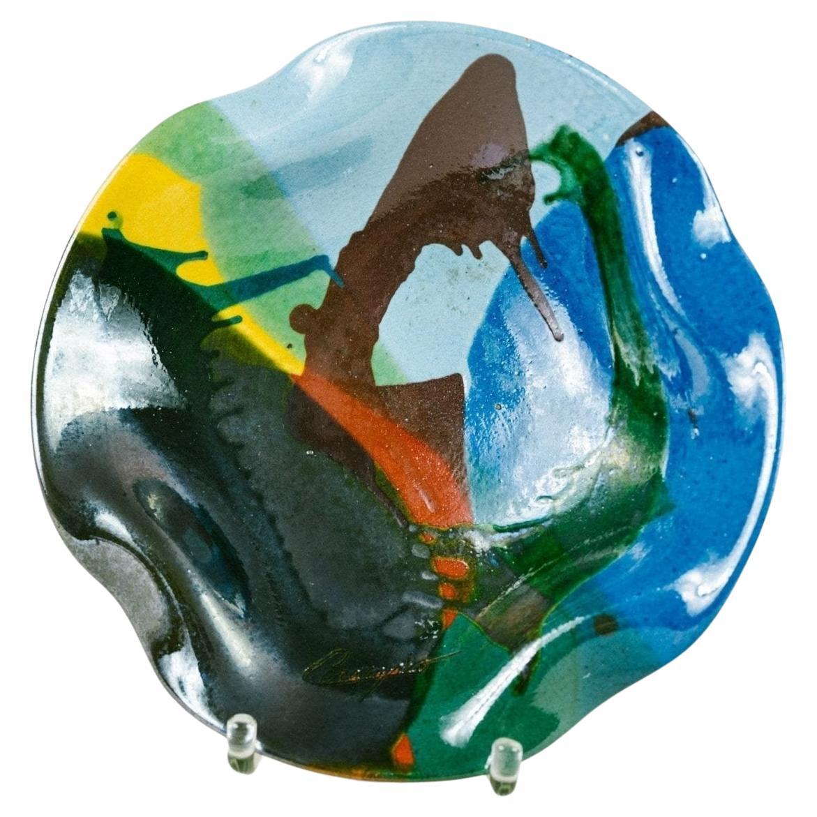 Signed XL Ceramic Bowl Spanish Design 60s 70s Mid Century Fruit bowl en venta