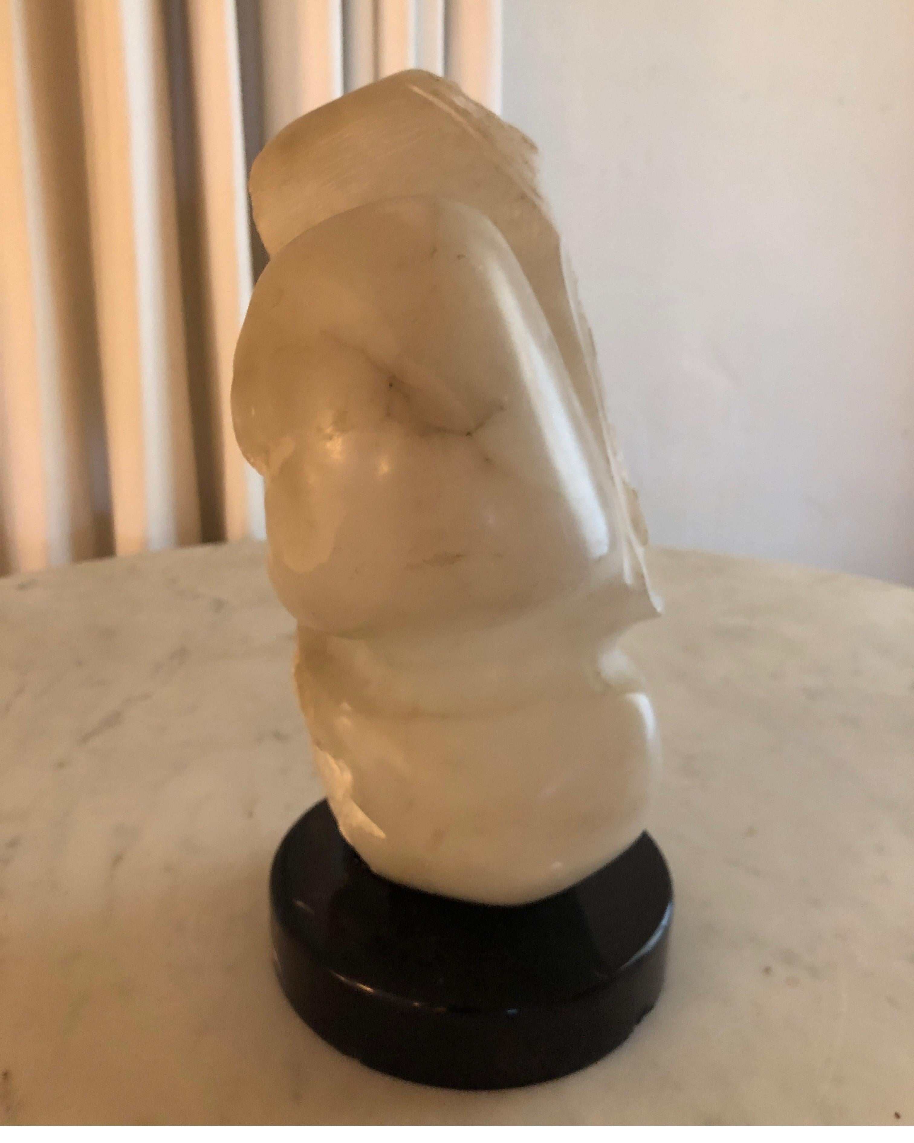 American Signed Yehuda Dodd Roth White Stone Sculpture For Sale