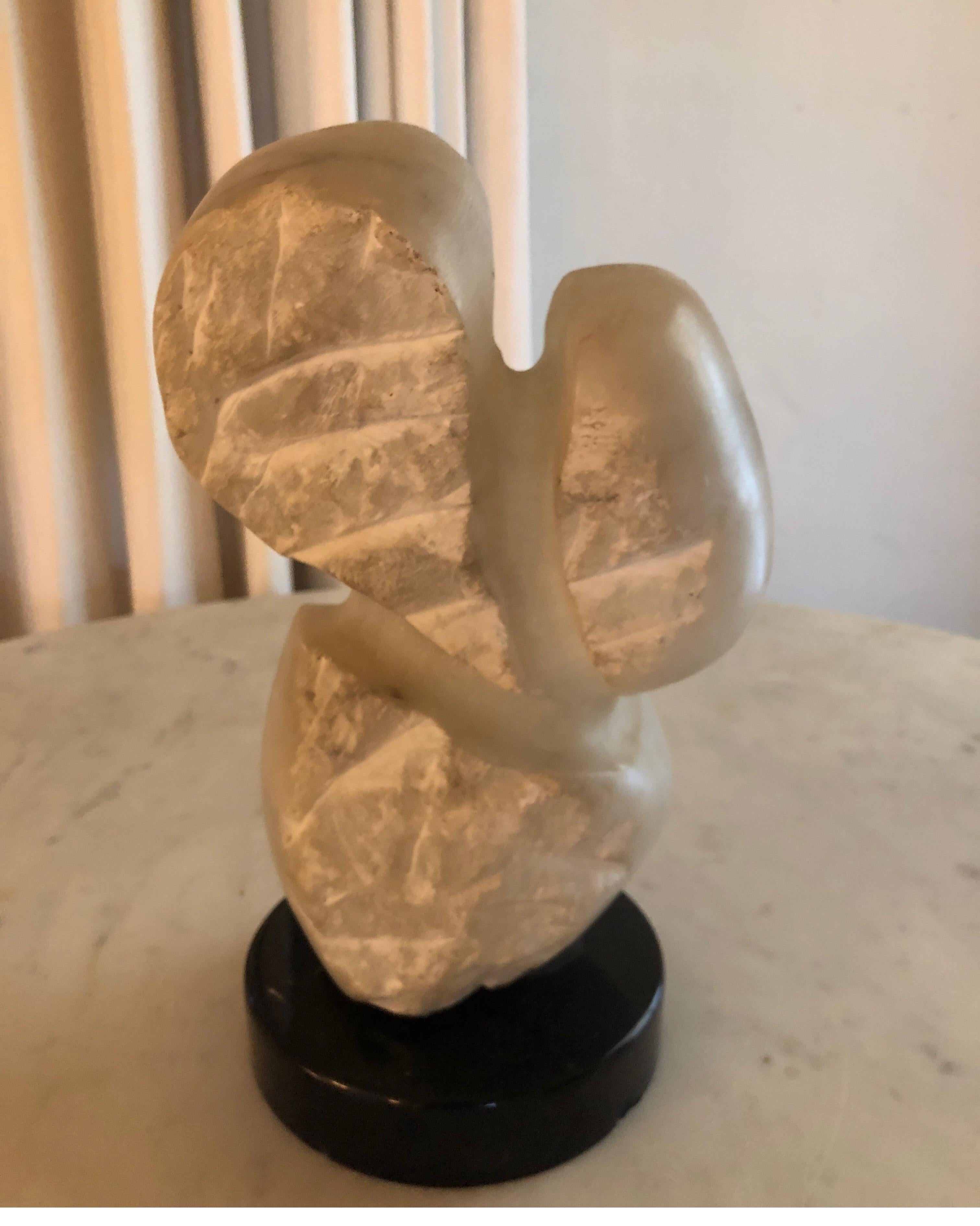 Signed Yehuda Dodd Roth White Stone Sculpture In Good Condition For Sale In Los Angeles, CA