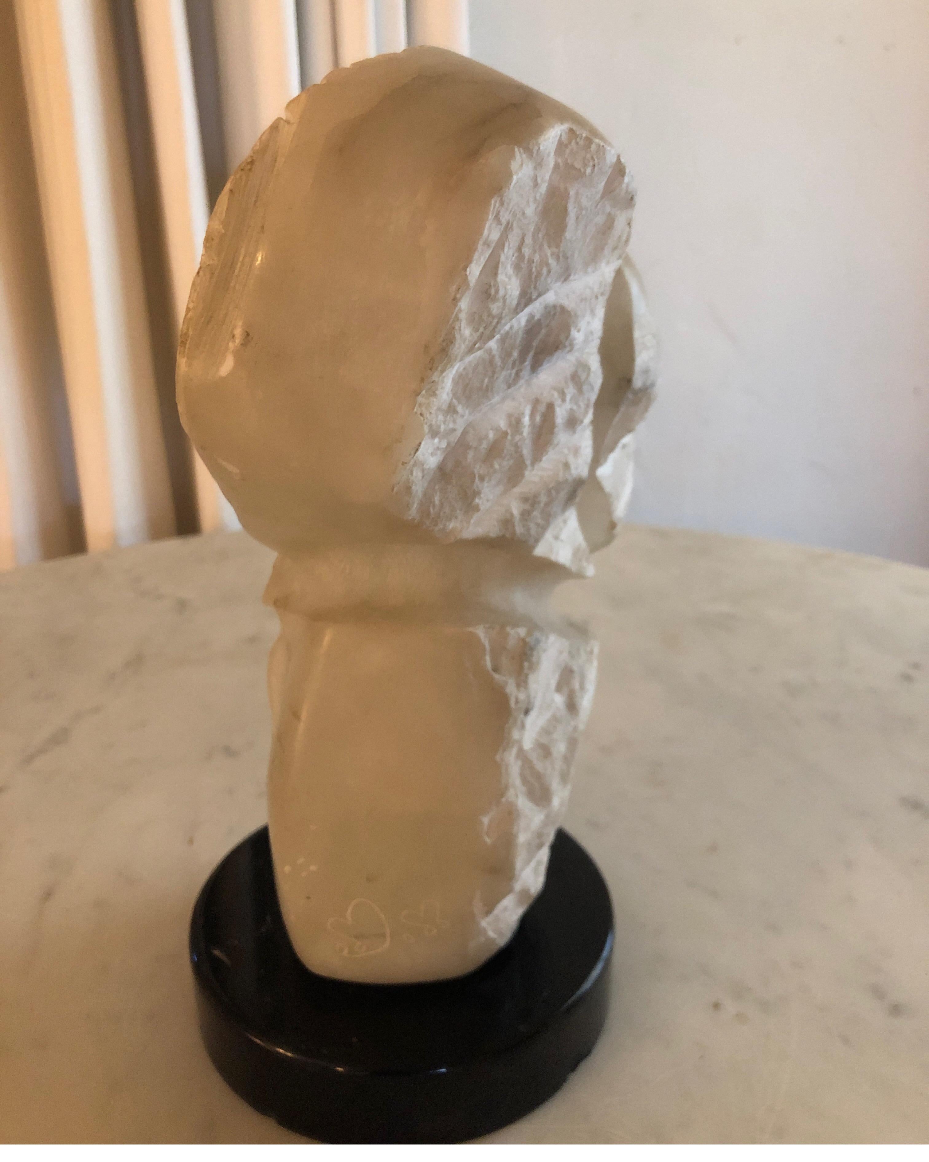20th Century Signed Yehuda Dodd Roth White Stone Sculpture For Sale
