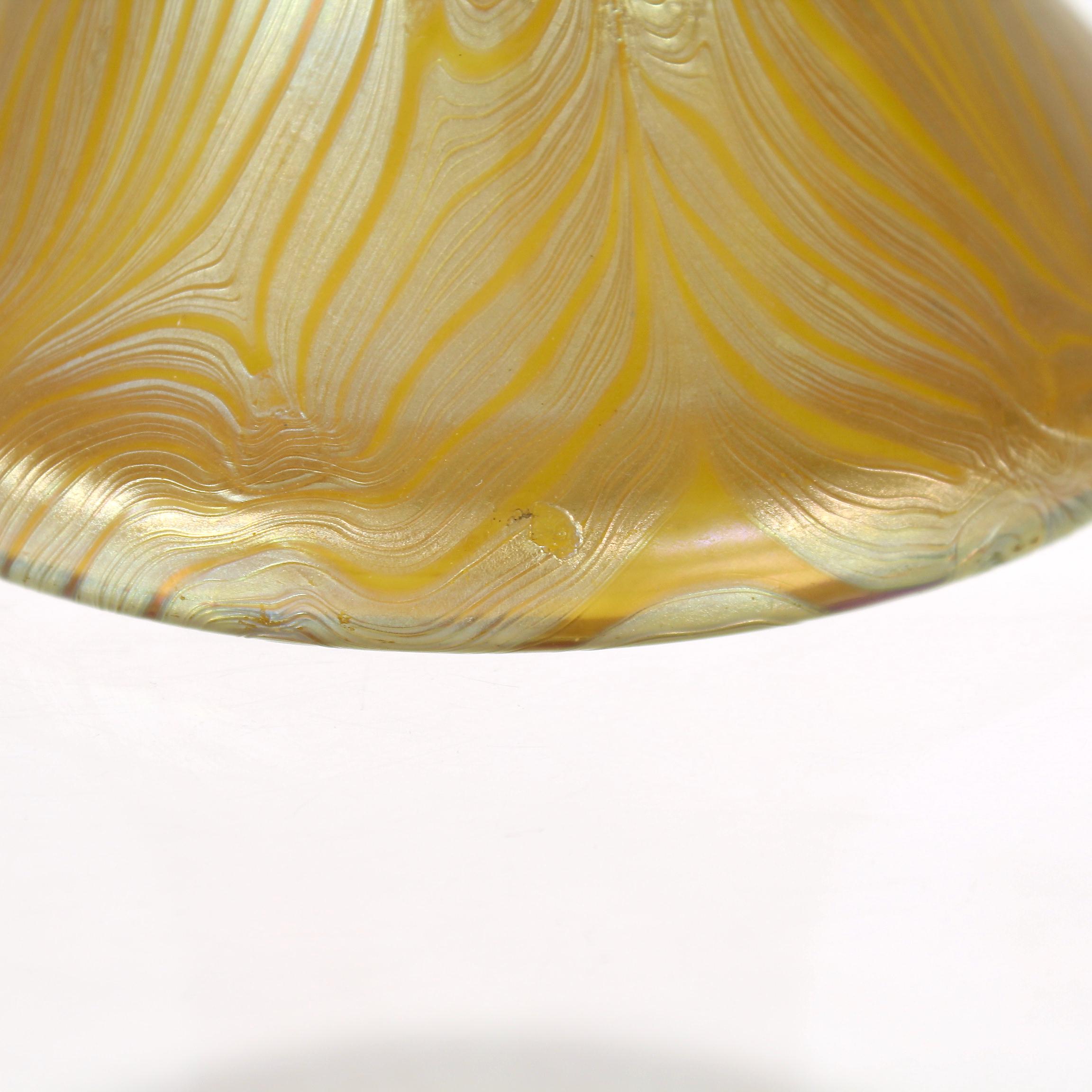 Signed Yellow Johann Loetz Witwe Austria Phänomen Genre Art Glass Vase 8069 3