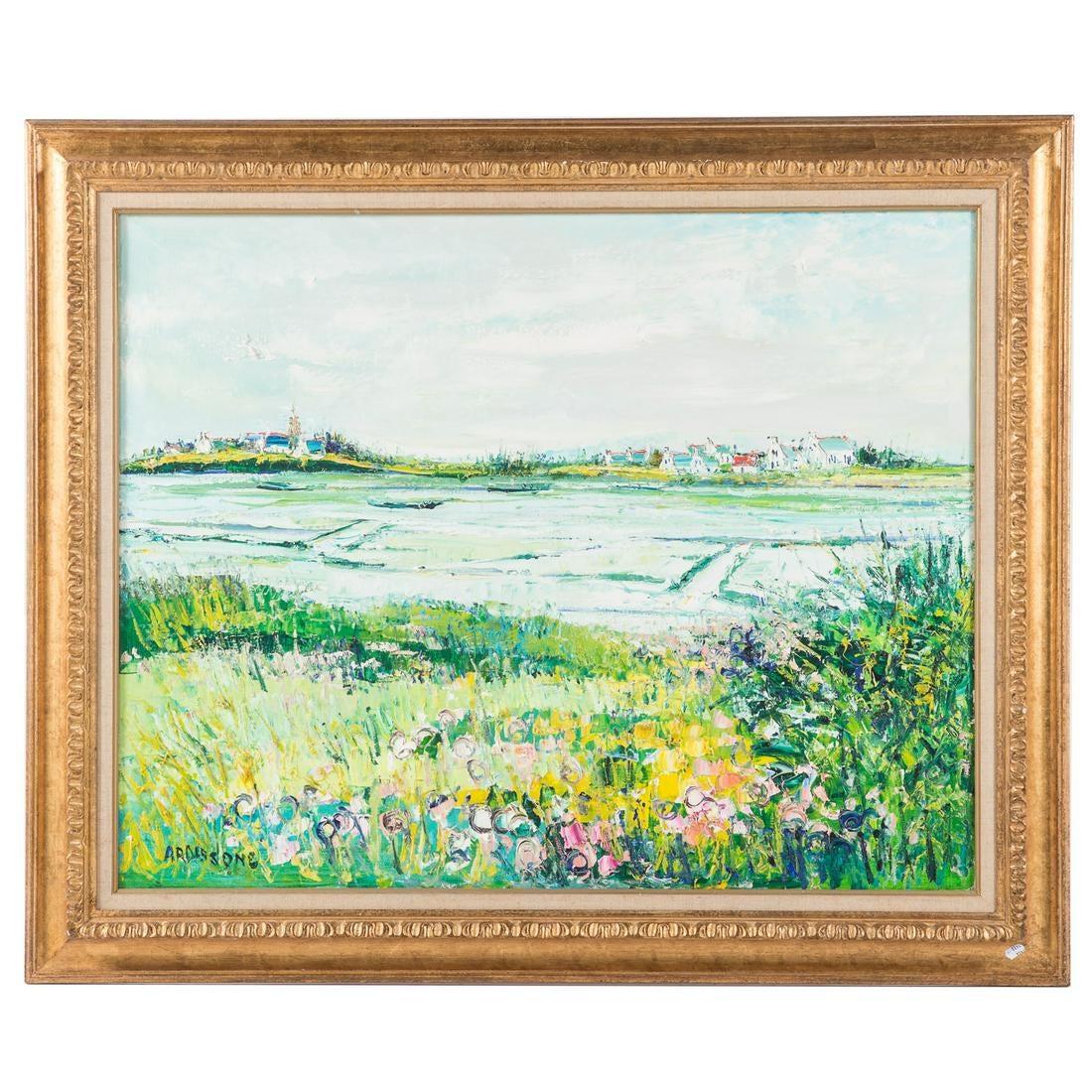 Signed Yolande Ardisonne Oil Painting In Excellent Condition In Locust Valley, NY