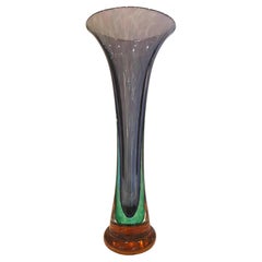 Florero alto de cristal de Murano Sommerso firmado Young Constantin Modern