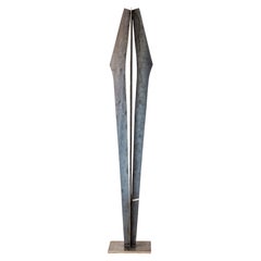 Signes Black Vertical Sculpture in Natural Steel by Jean-Baptiste Van Den Heede