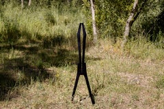 Signes Wall Sculpture in Black Lacquered Steel by Jean-Baptiste Van Den Heede