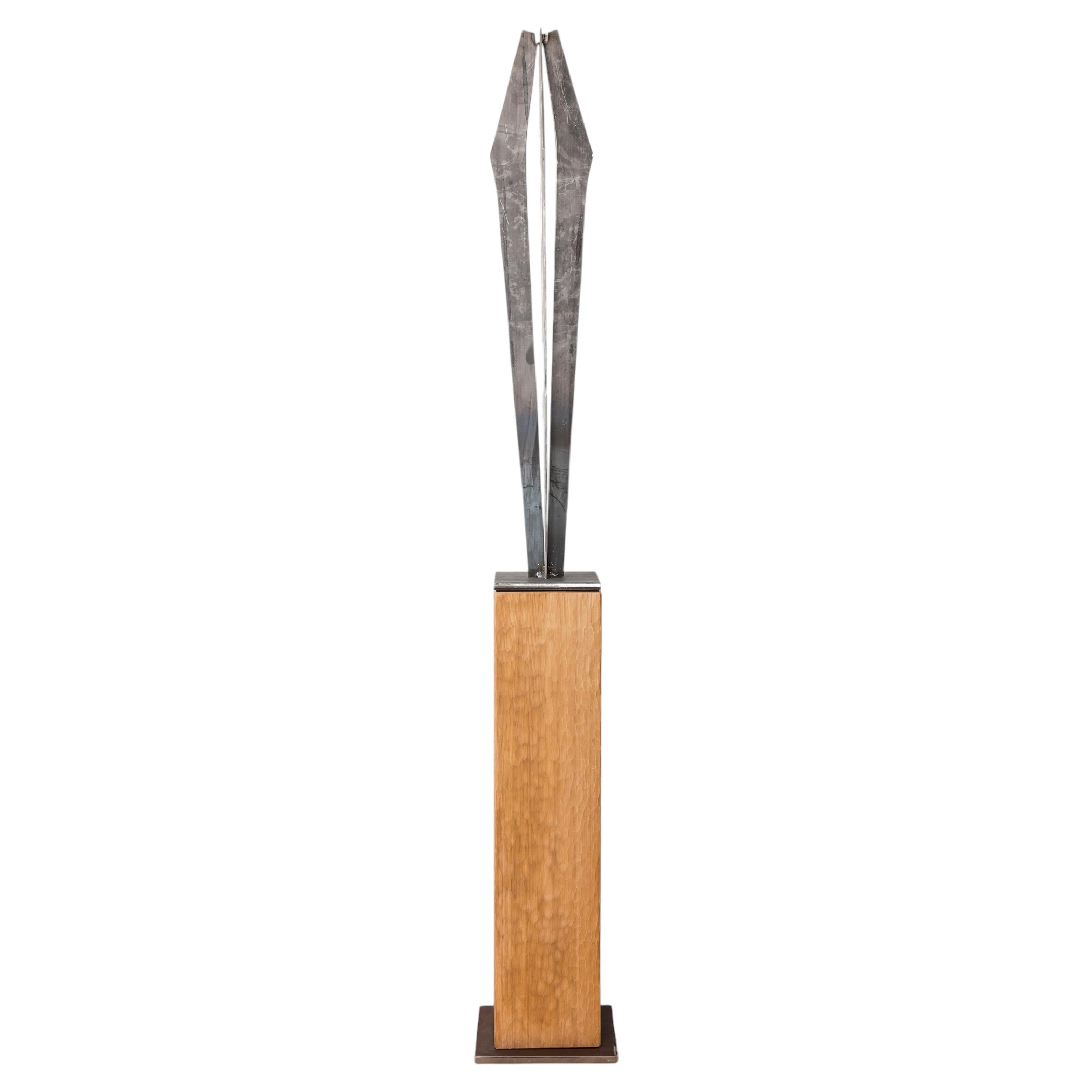 Signes Wall Sculpture in Natural Steel by Jean-Baptiste Van Den Heede