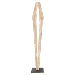 Sculpture « Signes White » en bois naturel, de Jean-Baptiste Van Den Heede