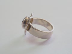 Signet 1.50ct Heart Blue Topaz Sterling Silver Band Ring