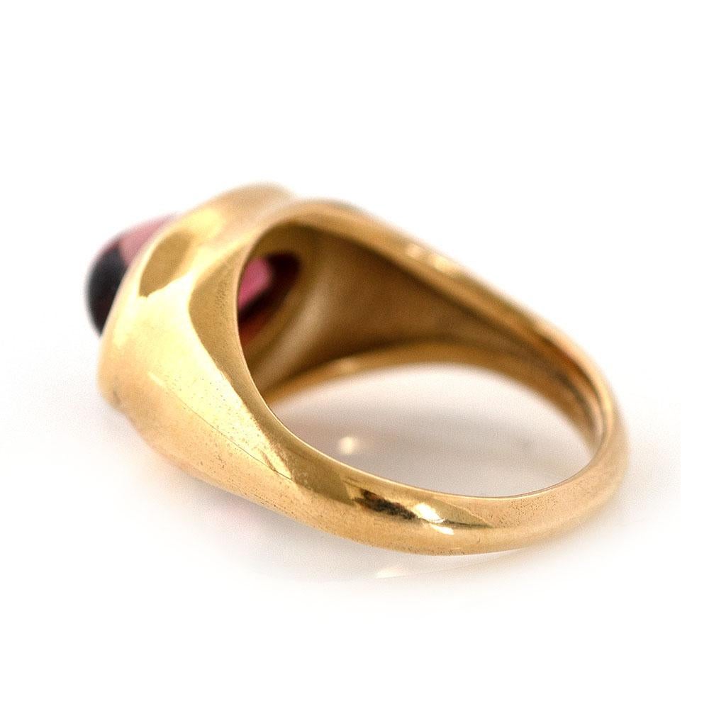 Signet 18ct Gold Tourmaline Ring For Sale 1