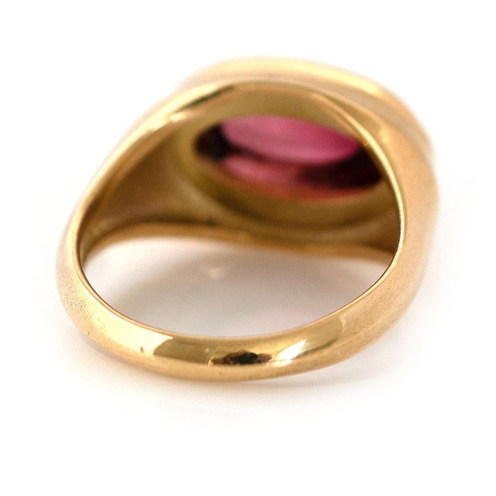 Signet 18ct Gold Tourmaline Ring For Sale 2