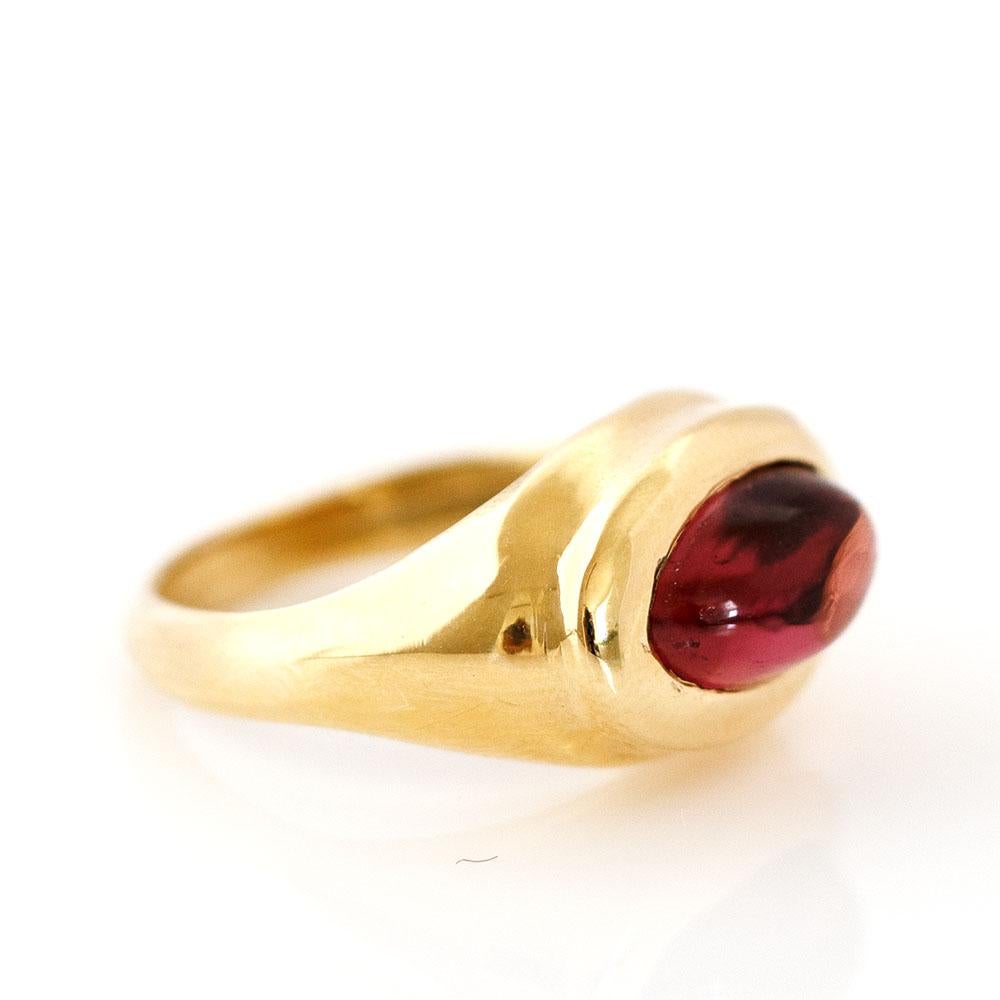 Signet 18ct Gold Tourmaline Ring For Sale 3