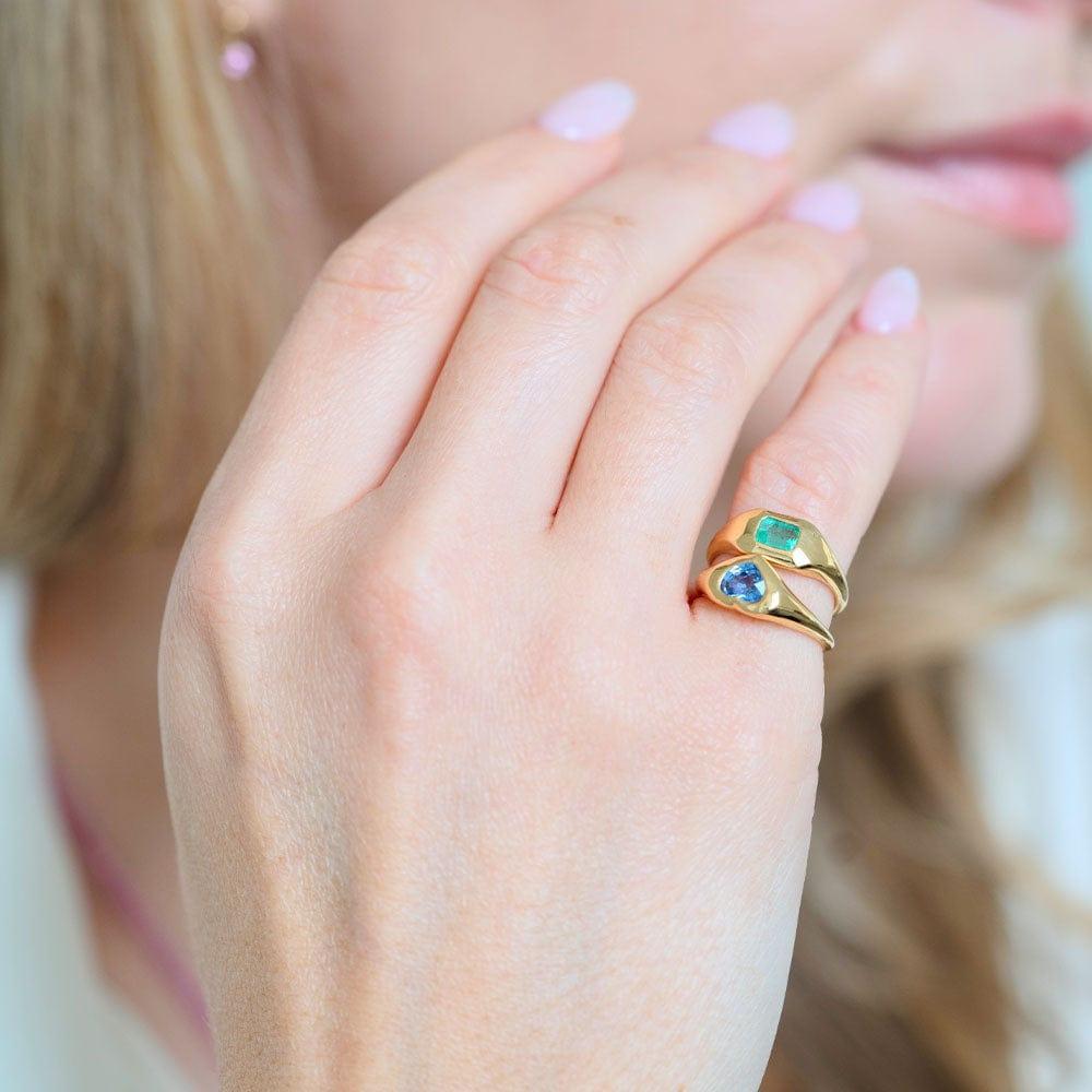Signet 18ct Sapphire Heart Pink Ring For Sale 5