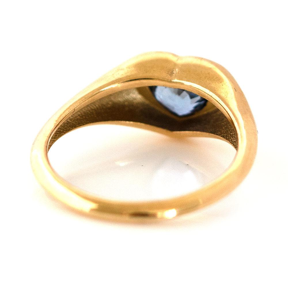 Signet 18ct Sapphire Heart Pink Ring For Sale 2