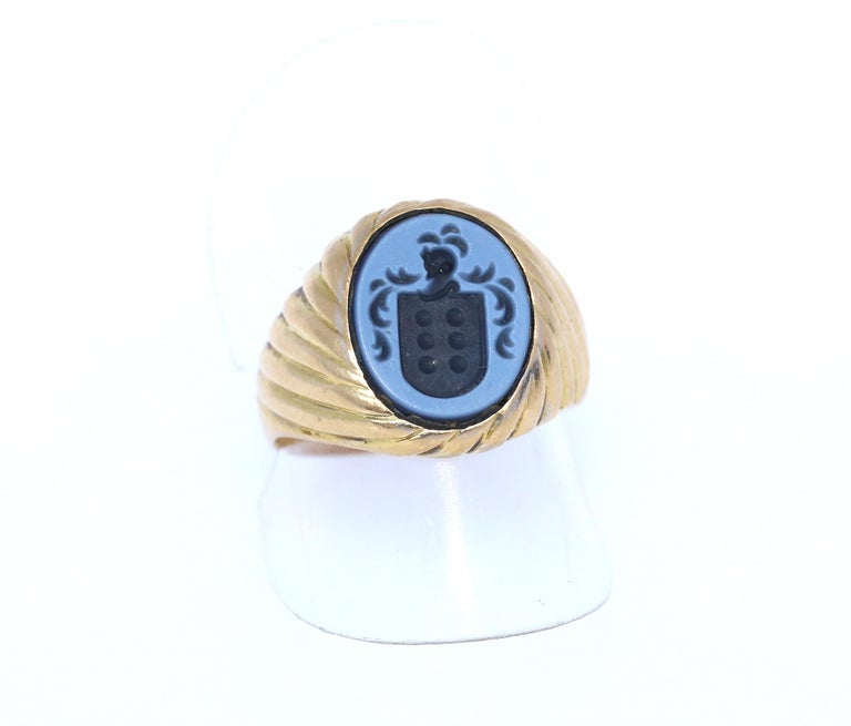 Signet Knight 18 Karat Gold Ring, 19th Century, France at 1stDibs