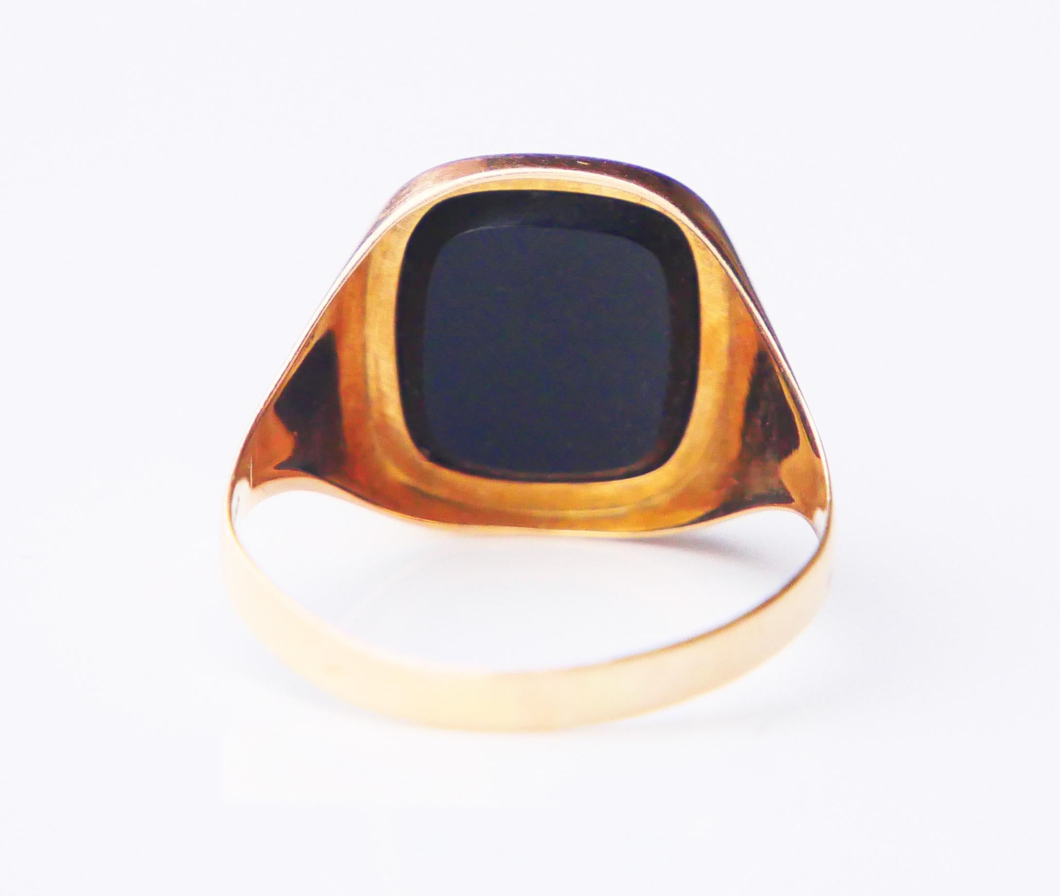Signet Men Ring 4ct natural Onyx solid 18K Gold Ø 10.5 US / 3.18 gr 3