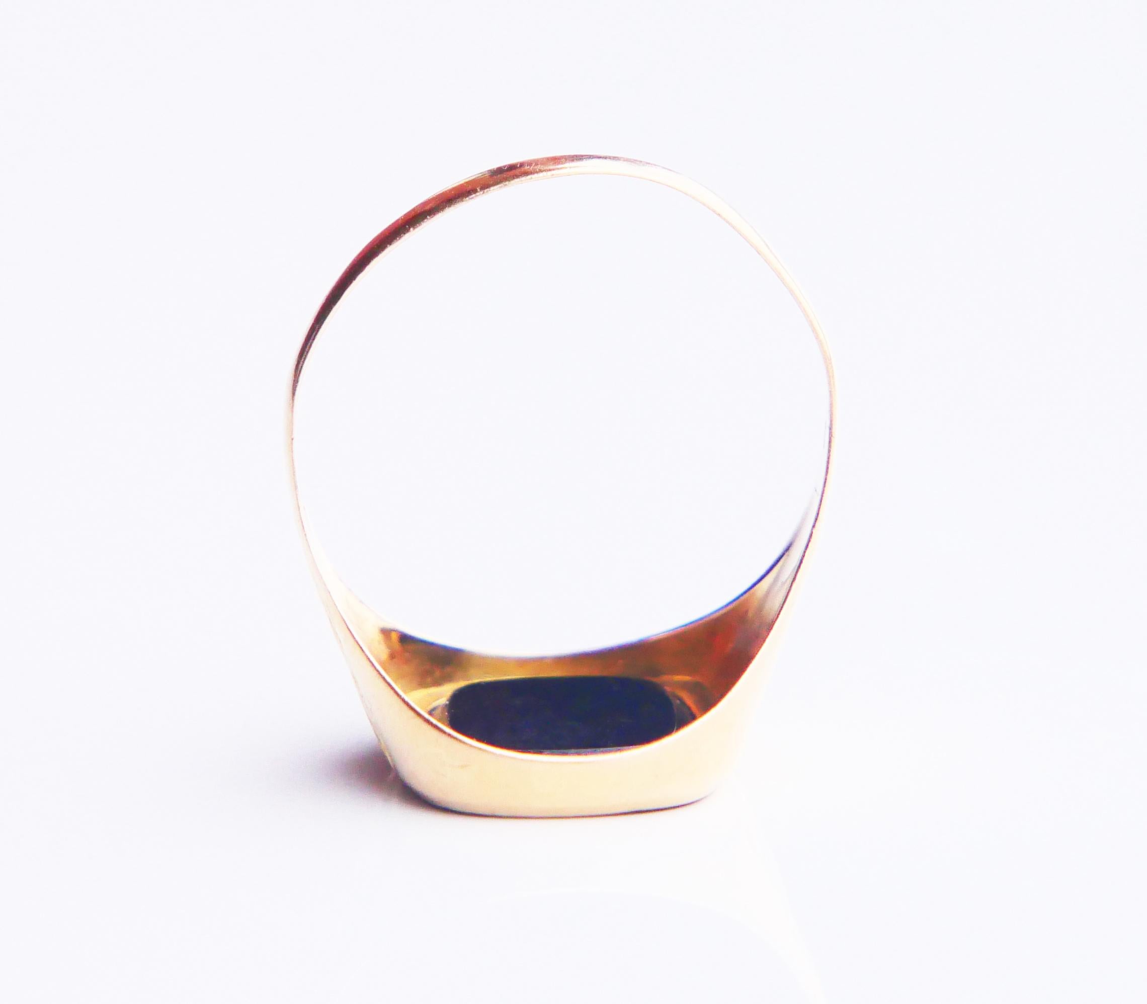 Signet Men Ring 4ct natural Onyx solid 18K Gold Ø 10.5 US / 3.18 gr 4