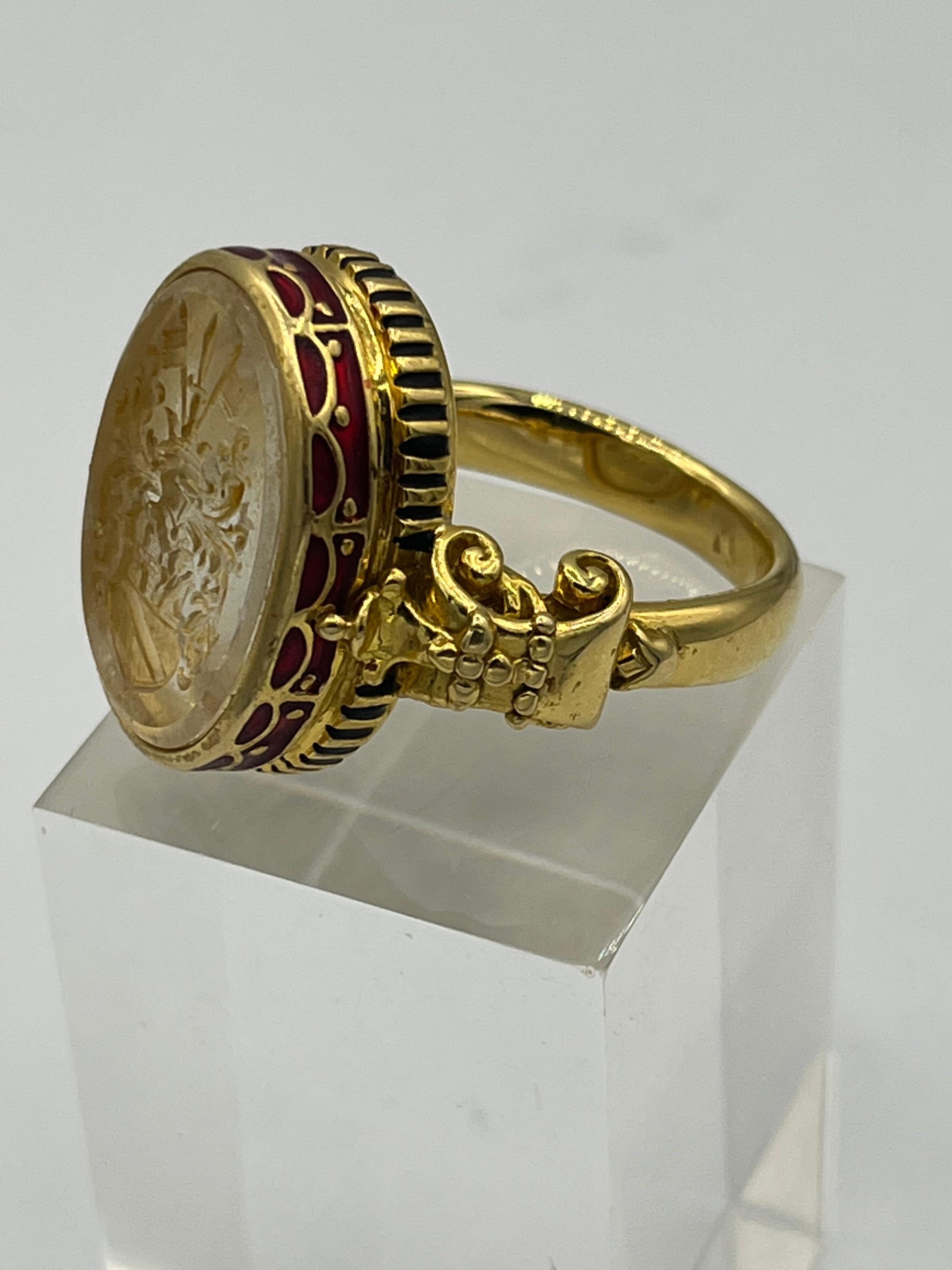 Siegelring 18 K Gold 18 Jahrhundert Stil (Ovalschliff) im Angebot