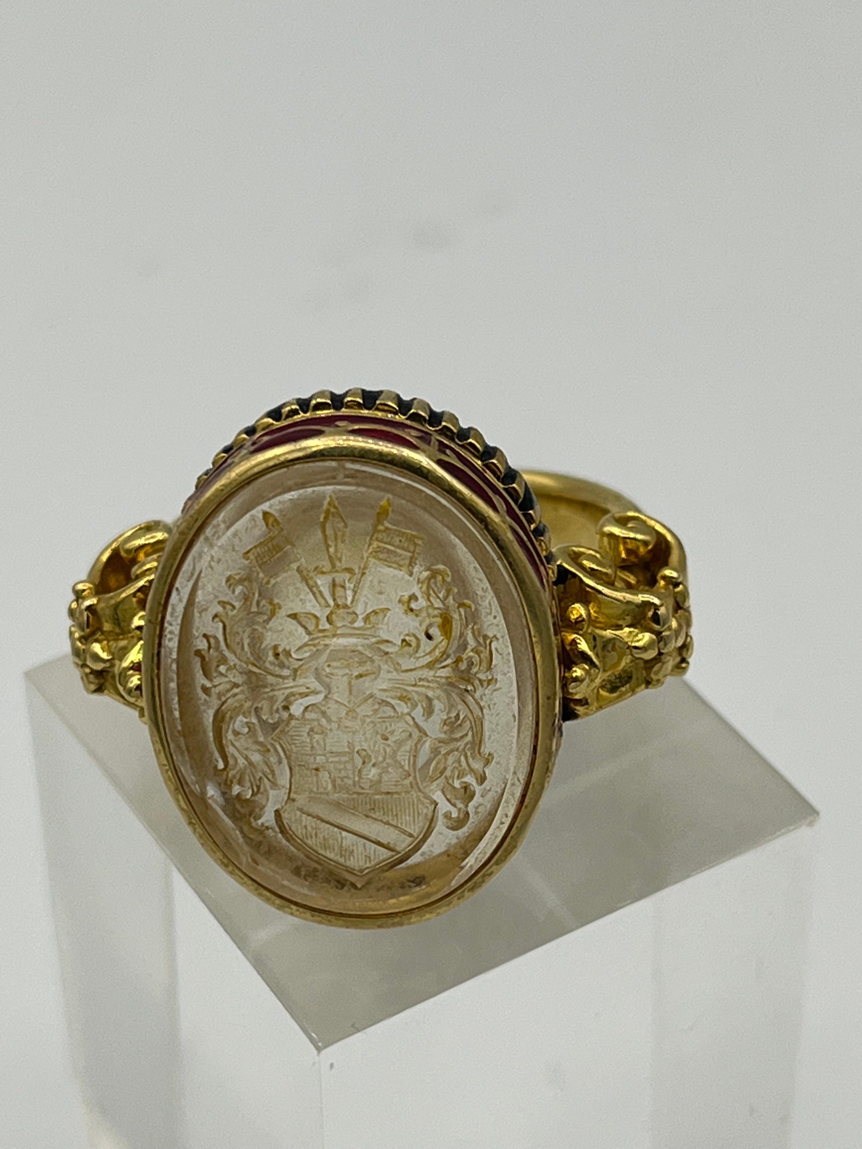 Siegelring 18 K Gold 18 Jahrhundert Stil im Zustand „Neu“ im Angebot in Bad Kissingen, DE