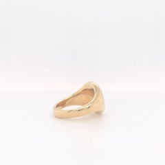 Bague Signet, or jaune 18 carats, ovale, 11,0 x 9,0 mm  avec gravure héraldique