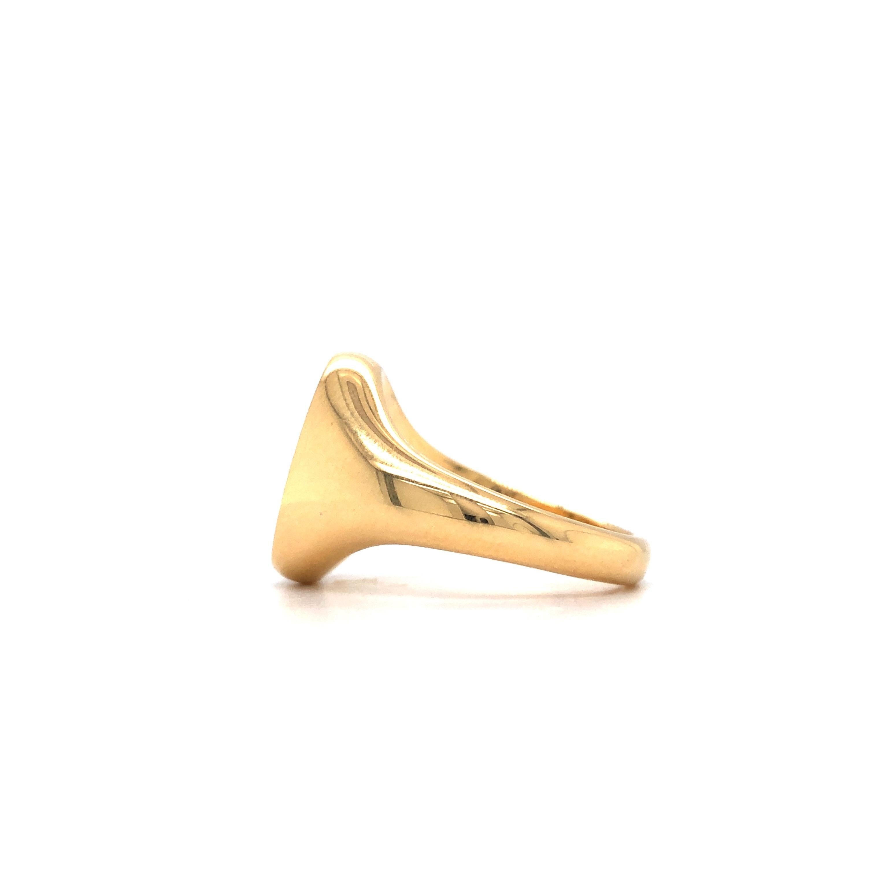 Anillo de sello, oro amarillo de 18 quilates, ovalado, 16,0 x 13,0 mm, grabado Griffin en venta 4