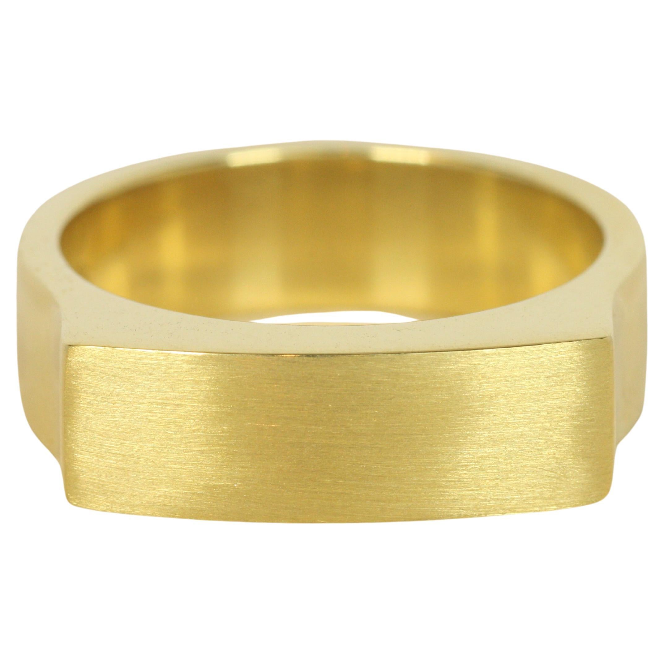 Signet Ring – 20K California Gold, Yellow Gold, Curved Sides, Bracken Jewelers For Sale