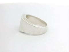 Signet Ring, 925/- Silver, Rectangular 10.5 x 9.5 mm with Heraldic Engraving