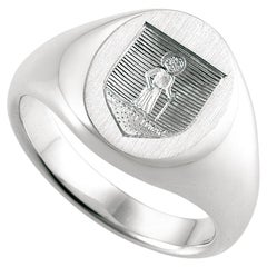 Victor Mayer 925 Silver Oval Signet Ring with Saint-Tropez Coat of Arms