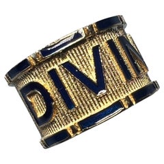 Signet Ring Band Memento Mori Style Divine Enamel