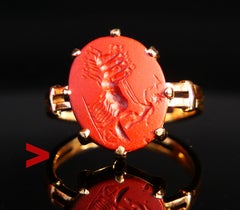 Signet Ring Helios Ancient Intaglio Jasper solid 21K Gold Ø US7.75/ 6.4gr