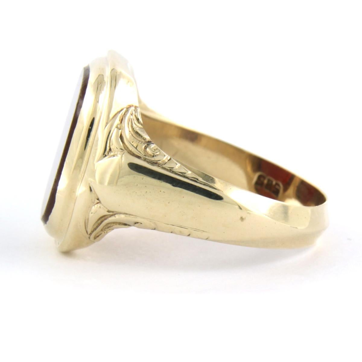 Uomo Signet ring with carnelian 9.8 grams 14k gold in vendita