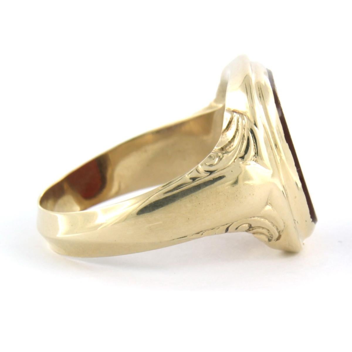 Signet ring with carnelian 9.8 grams 14k gold in vendita 1
