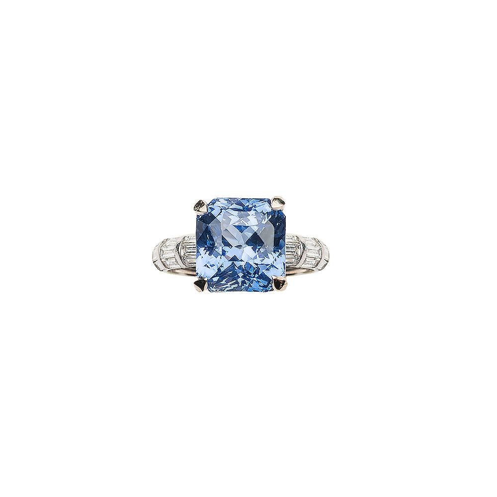 52,200.00
Significant 10.6 ct Ceylon Sapphire solitaire set in Ri Noor’s iconic diamond baguette band ring. Wear it alone as an engagement ring, cocktail ring or pair with other bands from the same collection for a bolder look. Please reach out for