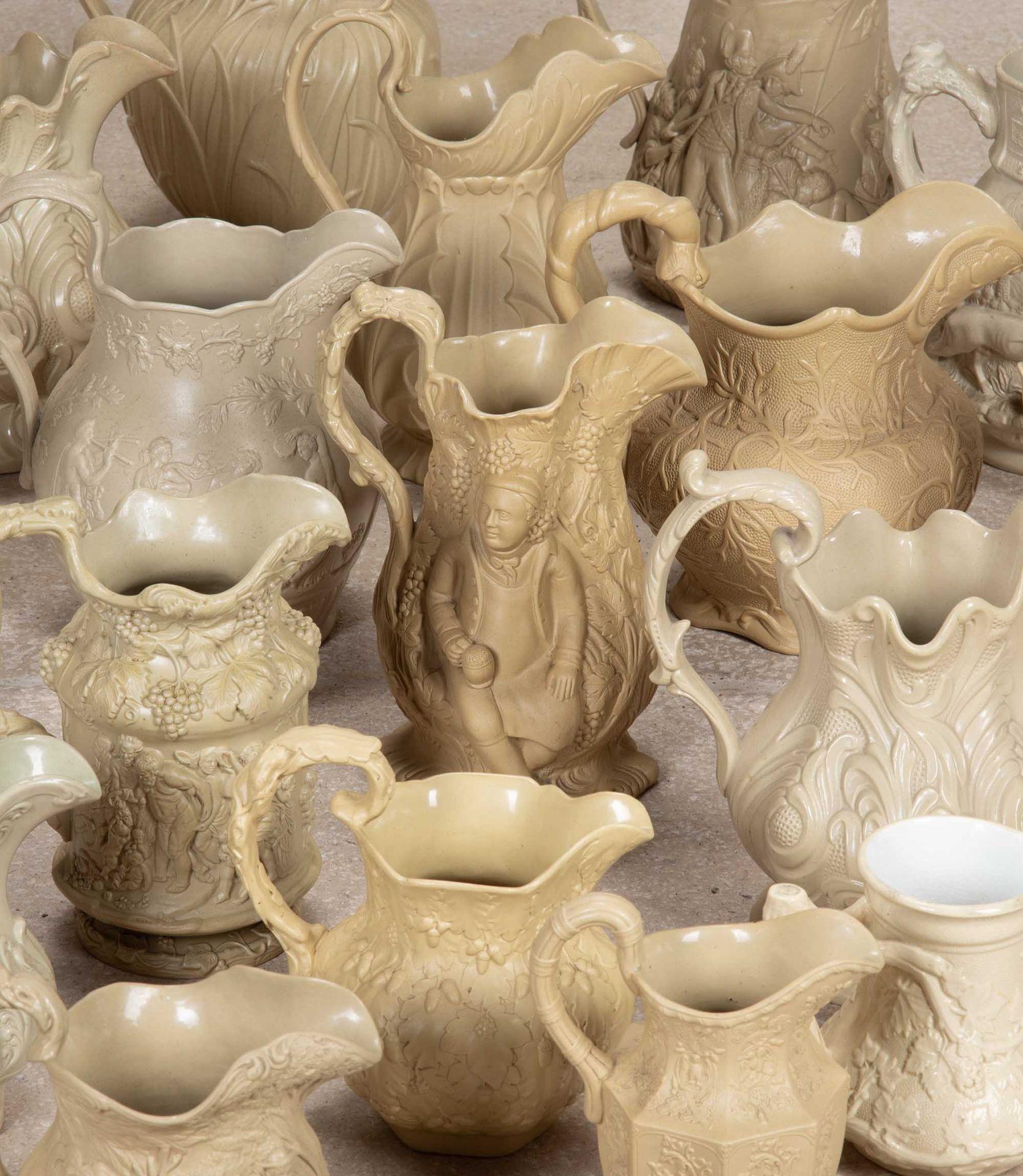 Enthusiastically gathered over twenty five years, this collection of twenty eight jugs include some rare and fine examples. Many commemorate events or stories from the era of manufacture, including the Eglington Tournament in 1839, Tam 'O' Shanter,